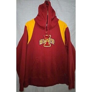 Iowa State Cyclones Nike Team Authentic Hoodie SweatShirt, Sz XL, Maroon/Yellow